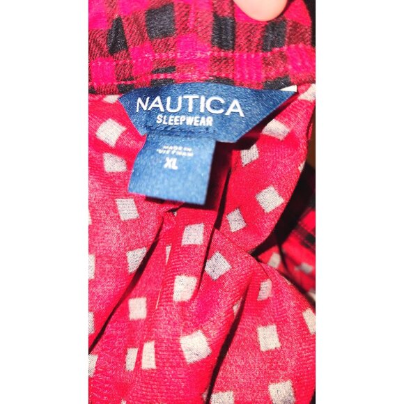Nautica Super Soft Lightweight Buffalo Check Fleece Sleepwear Lounge Pants - Picture 4 of 7